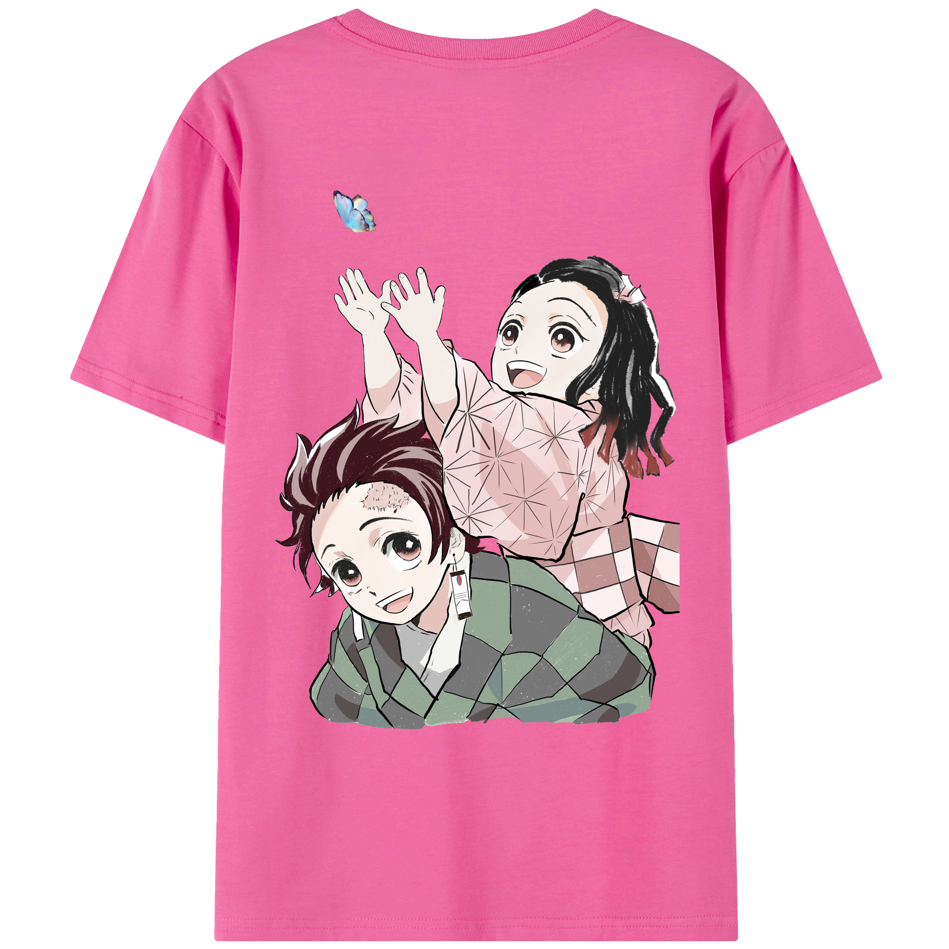 （画像用） 鬼滅の刃（きめつのやいば）竈門 禰󠄀豆子／かまど ねずこ Kamado Nezuko レディース半袖Tシャツ(バックプリント)